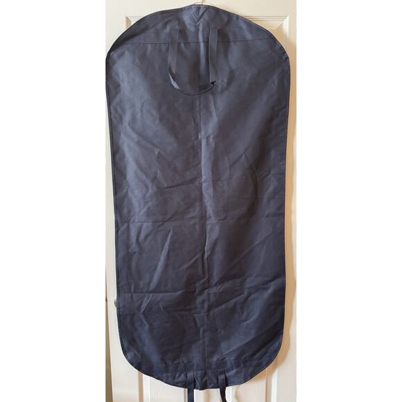 Tory Burch 2 Large Garment Dress Suit Bags Canvas Travel Navy & Orange Logo Zip - Picture 5 of 6